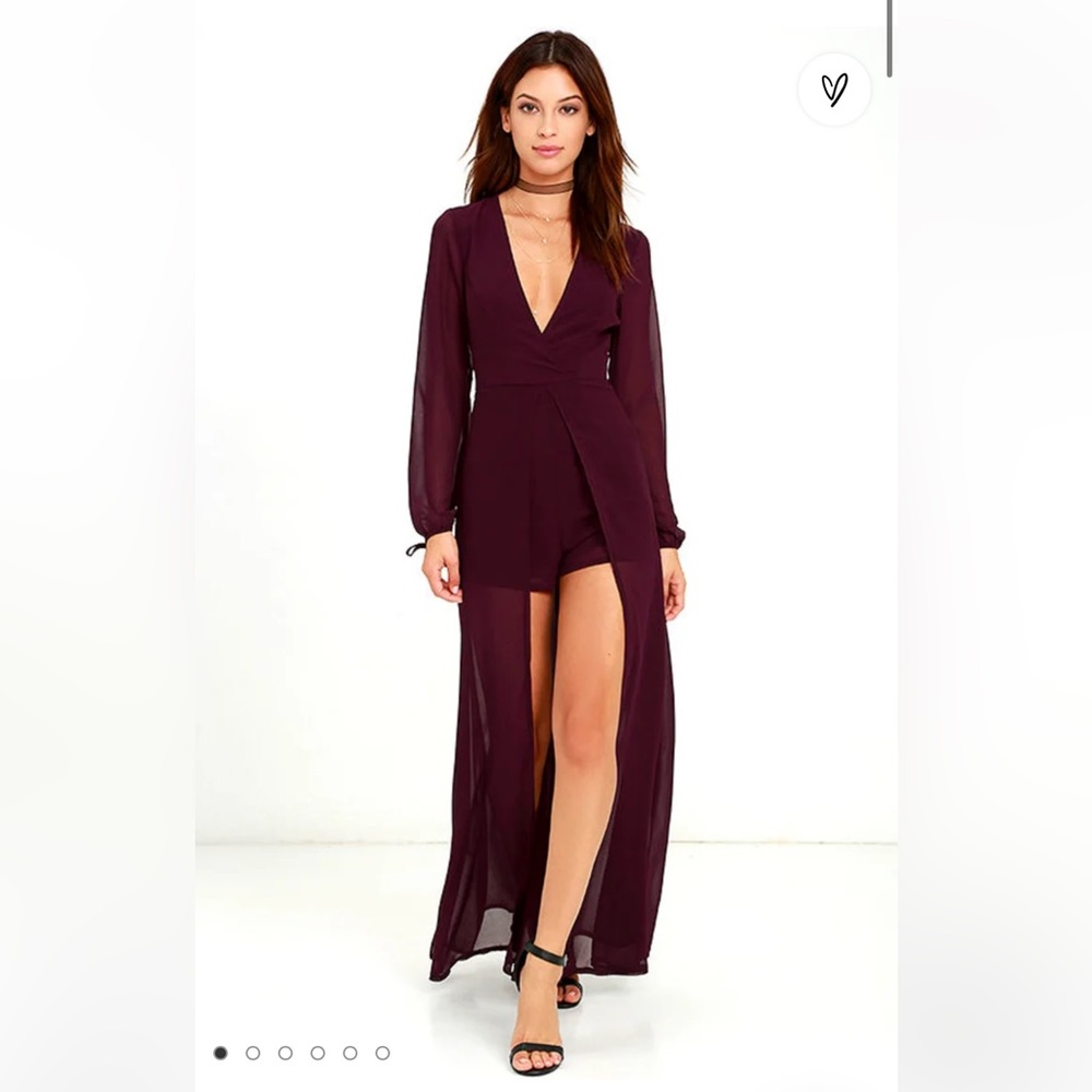 Lulu’s Gone With the Whirlwind Plum Purple Romper